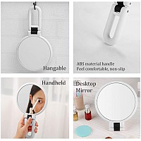 30X Magnifying Handheld Mirrortravel Folding Hand Held Mirrordouble Sided Pedestal Makeup Mirror With 130X Magnification Whi