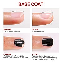 Ozzeal Base Coat Gel Nail Polish 15Ml Soak Off Led Uv No Wipe Long Lasting Gel Base Coat Clear Base Coat Gel For Nails Art Diy