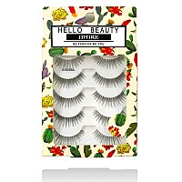 Jimire Clear Band Lashes Demiwispies Classic False Eyelashes 3D Soft Fake Lashes 5 Pairs Pack