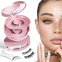 Wiwoseo Magnetic Eyelashes Natural Look Magnetic Lashes No Glue Magnetic Eyelashes Without Eyeliner Clear Band Lashes Wispy Lash