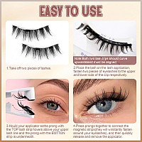 Wiwoseo Magnetic Eyelashes Natural Look Magnetic Lashes No Glue Magnetic Eyelashes Without Eyeliner Clear Band Lashes Wispy Lash