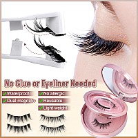 Wiwoseo Magnetic Eyelashes Natural Look Magnetic Lashes No Glue Magnetic Eyelashes Without Eyeliner Clear Band Lashes Wispy Lash