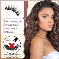 Wiwoseo Magnetic Eyelashes Natural Look Magnetic Lashes No Glue Magnetic Eyelashes Without Eyeliner Clear Band Lashes Wispy Lash