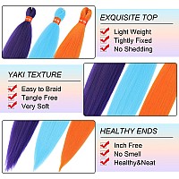 Colorful Pre Stretched Braiding Hair 30 Inch Festival Kanekalon Braid Hair Extensions 3 Packs Braiding Hair Pre Stretched For Al