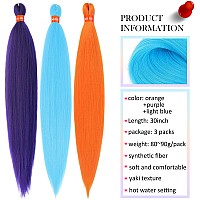 Colorful Pre Stretched Braiding Hair 30 Inch Festival Kanekalon Braid Hair Extensions 3 Packs Braiding Hair Pre Stretched For Al