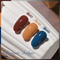 Gaoy Gel Nail Polish Kit 3 Colors 16Ml Red Yellow Blue Soak Off Uv Gel Polish Set Chestnut Indigo