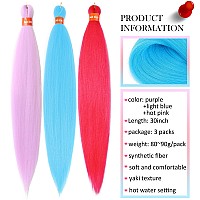 Colorful Pre Stretched Braiding Hair Rainbowcolor 30 Inch Festival Kanekalon Braid Hair Extensions 3 Packs Braiding Hair Pre St