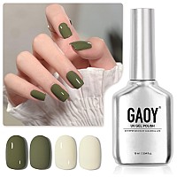 Gaoy Green White Gel Nail Polish 16Ml 2 Colors 1556 2127 Milky White Soak Off Uv Gel Polish Set For Nail Art Diy Manicure At Ho