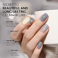 Gaoy Gel Nail Polish Kit 3 Colors 16Ml Blue White Silver Sheer Soak Off Uv Gel Polish Set Frozen Glitter