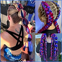 Run Shui Rose Redblue Pre Stretched Braiding Hair 2 Packs Pre Feathered Braid Hair Extensions 30 Inches Kanekalon Hair Braids