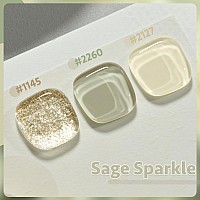 Gaoy Gel Nail Polish Kit 3 Colors 16Ml Green White Glitter Soak Off Uv Gel Polish Set Sage Sparkle