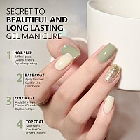 Gaoy Gel Nail Polish Kit 3 Colors 16Ml Green White Glitter Soak Off Uv Gel Polish Set Sage Sparkle