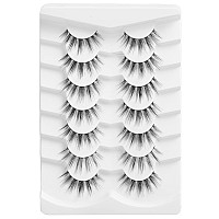 Onlyall Natural Lashes Wispy Lashes Natural Look False Eyelashes Natural Flared Eyelashes False Eye Lashes Soft Fluffy Lashes 7