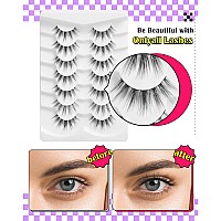 Onlyall Natural Lashes Wispy Lashes Natural Look False Eyelashes Natural Flared Eyelashes False Eye Lashes Soft Fluffy Lashes 7