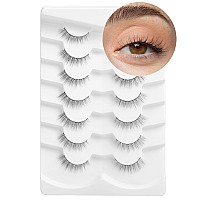 Onlyall Natural Lashes Wispy Lashes Natural Look False Eyelashes Natural Flared Eyelashes False Eye Lashes Soft Fluffy Lashes 7