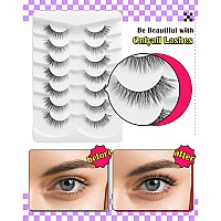 Onlyall Natural Lashes Wispy Lashes Natural Look False Eyelashes Natural Flared Eyelashes False Eye Lashes Soft Fluffy Lashes 7