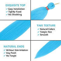 Run Shui Light Blueneon Green Pre Stretched Braiding Hair 2 Packs Pre Feathered Braid Hair Extensions 30 Inches Kanekalon Hair