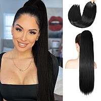 Aisi Beauty Straight Ponytail Extension Drawstring Ponytail Extension 28 Inch Synthetic Hairpiece Pony Tails Hair Extensions Na