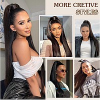 Aisi Beauty Straight Ponytail Extension Drawstring Ponytail Extension 28 Inch Synthetic Hairpiece Pony Tails Hair Extensions Na