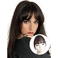 Ieemk Clip In Bangs 100 Real Human Hair French Fringe Bangs Natural Flat Neat Bangs With Temples Hairpieces For Women Air Bangs