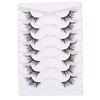 Gmagictobo Half Lashes Fluffy False Eyelashes Wispy Natural False Lashes Long Soft Strips Fake Eyelashes 7 Pairs