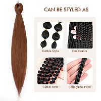 Difunee Prestretched Braiding Hair 24 Inch 8 Packs Brown Long Braiding Hair For Twist Or Box Braids Yaki Texture Hot Water S