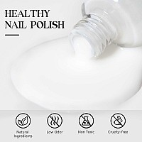 Mizhse Quick Dry Nail Polish Milky White Nail Polish Air Dry Fast 15Ml05 Fl Oz Regular Waterbased Nail Lacquer Non Gel Full