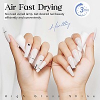 Mizhse Quick Dry Nail Polish Milky White Nail Polish Air Dry Fast 15Ml05 Fl Oz Regular Waterbased Nail Lacquer Non Gel Full