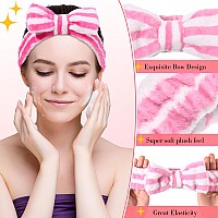 Willbond 24 Pack Spa Headband Bow Hair Band Facial Makeup Headband Women Face Wash Headband Adjustable Skincare Headbands Flanne