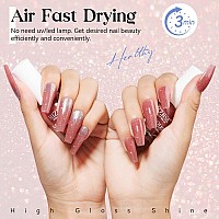 Mizhse Quick Dry Nail Polish Shimmery Light Brown Nail Polish Air Dry Fast 15 Ml Fall Color Regular Sparkle Shiny Waterbased