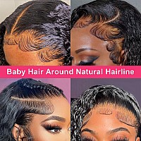 Odored Deep Wave Lace Front Wigs Human Hair 13X6 Hd Transparent Deep Curly Lace Frontal Wigs Human Hair 180 Density Glueless Wi