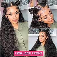 Odored Deep Wave Lace Front Wigs Human Hair 13X6 Hd Transparent Deep Curly Lace Frontal Wigs Human Hair 180 Density Glueless Wi