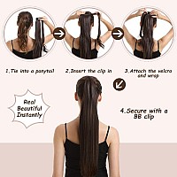 16 Inch Ponytail Extension Human Hair 75G 4274 Balayage Chocolate Brown To Caramel Blonde 100 Remy Human Hair Ponytail Long