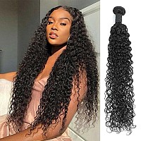 Gemmrnny 32 Inch Human Hair Bundles Deep Water Wave Wet And Wavy Bundles Human Hair Double Weft 1 Bundle Unprocessed Brazilian