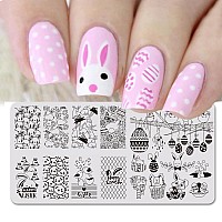 Easter Nail Stamping Plates Cute Bunny Nail Stamping Plate Chick Easter Eggs Designs Nail Art Stamping Template Easter Rabbit Ma