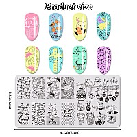 Easter Nail Stamping Plates Cute Bunny Nail Stamping Plate Chick Easter Eggs Designs Nail Art Stamping Template Easter Rabbit Ma