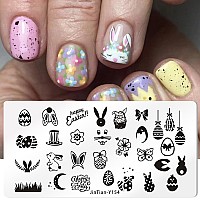 Easter Nail Stamping Plates Cute Bunny Nail Stamping Plate Easter Eggs Nail Art Stamping Template Easter Manicure Decorations Su