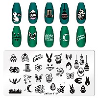 Easter Nail Stamping Plates Cute Bunny Nail Stamping Plate Easter Eggs Nail Art Stamping Template Easter Manicure Decorations Su