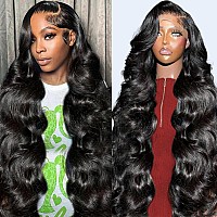 26 Inch Body Wave Lace Front Wigs Human Hair Pre Plucked Hd Transparent 13X6 Lace Frontal Wigs Human Hair 180 Density Human Hai