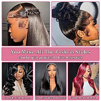 26 Inch Body Wave Lace Front Wigs Human Hair Pre Plucked Hd Transparent 13X6 Lace Frontal Wigs Human Hair 180 Density Human Hai