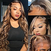 Honey Blonde Body Wave Wig Lace Front Wig Human Hair 13X4 Hd Transparent 427 Highlight Ombre Lace Front Wig Human Hair Pre Pluc