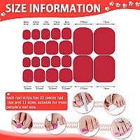 Danneasy 20 Sheets Bright Color Toe Nail Stickers Full Nail Wraps Toenail Polish Strips For Women Adhesive Toes Nail Polish Stic