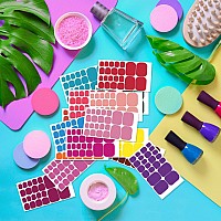 Danneasy 20 Sheets Bright Color Toe Nail Stickers Full Nail Wraps Toenail Polish Strips For Women Adhesive Toes Nail Polish Stic