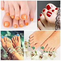 Danneasy 20 Sheets Bright Color Toe Nail Stickers Full Nail Wraps Toenail Polish Strips For Women Adhesive Toes Nail Polish Stic