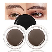 Boobeen 2 Pcs Eyebrow Pomade Cream Waterproof Brow Pomade Gel High Pigmented Longlasting For Natural Eyebrow Makeup Suitable