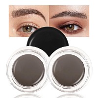 Boobeen 2 Pcs Eyebrow Pomade Cream Waterproof Brow Pomade Gel High Pigmented Longlasting For Natural Eyebrow Makeup Suitable