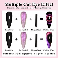 Imtiti 9D Cat Eye Gel Nail Polish 15Ml Purple Chameleon Holographic Glitter Cat Eye Gel Polish With Magnet Uv Led Magnetic Gel