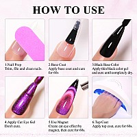 Imtiti 9D Cat Eye Gel Nail Polish 15Ml Purple Chameleon Holographic Glitter Cat Eye Gel Polish With Magnet Uv Led Magnetic Gel