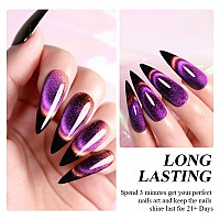 Imtiti 9D Cat Eye Gel Nail Polish 15Ml Purple Chameleon Holographic Glitter Cat Eye Gel Polish With Magnet Uv Led Magnetic Gel