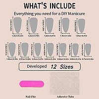 Sinsen Almond Press On Nails Medium Gradient White Press On Nails Glossy Nude Pink Fake Nails With Adhesive Glue Stickers Re